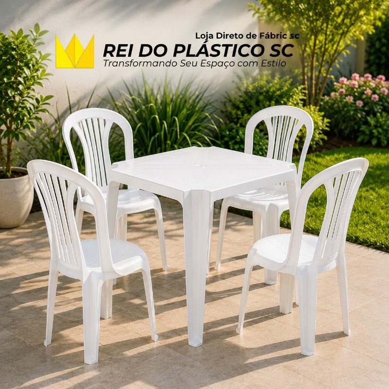 Jogo de Mesa e Cadeira Bistrô branca Paraty - Bel