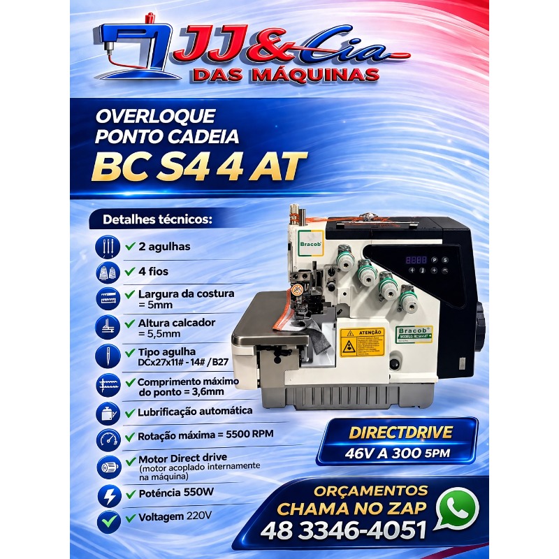 Overloque industrial Bracob BC S4 4 AT Direct Drive