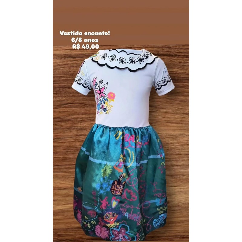 Vestido infantil Encanto – 6 a 8 anos
